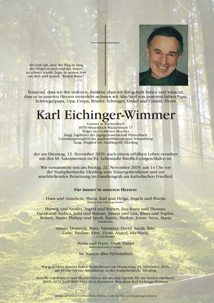 Begräbnis Eichinger Wimmer