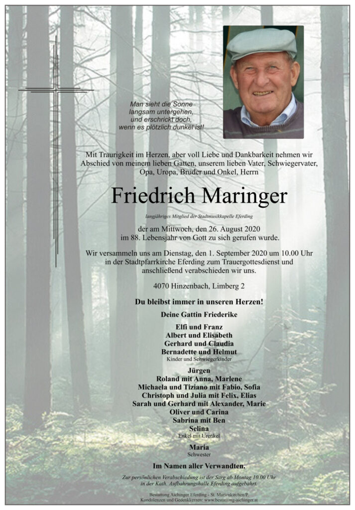 Begraebnis Friedrich Maringer